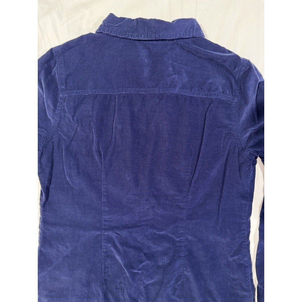 Vtg old navy Corduroy Shirt Dress S Blue Button Tab Long Sleeve Indie Grunge Y2K - Picture 16 of 16
